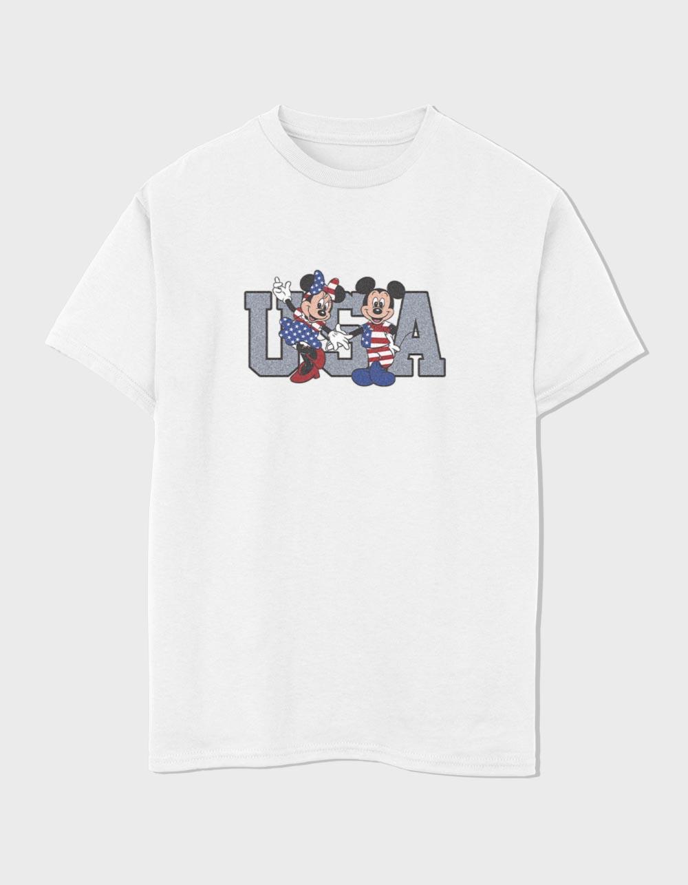 DISNEY USA Duo Unisex Kids Tee - WHITE