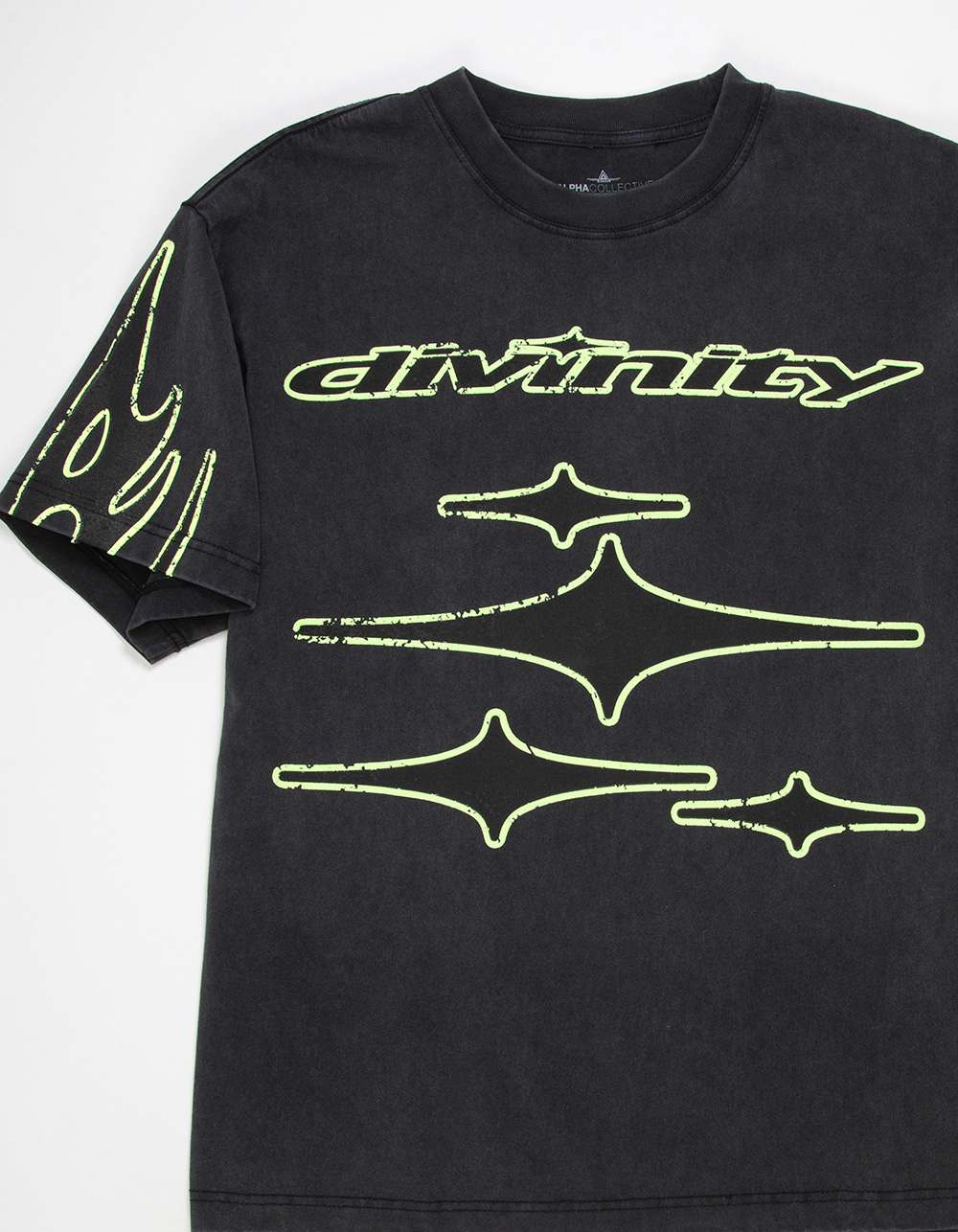ALPHA COLLECTIVE Divinity Mens Boxy Tee - WASHED BLACK