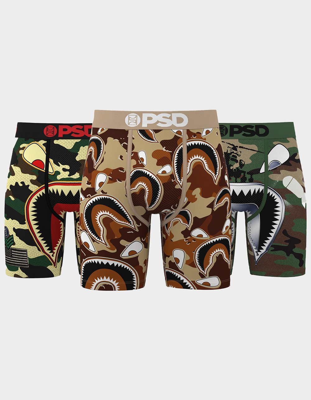 PSD Warface Military 3 Pack Mens Boxer Briefs - MULTI