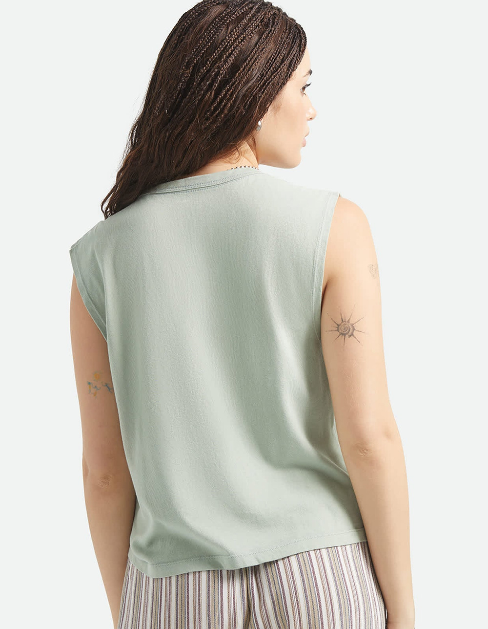 BRIXTON Ranch Womens Crop Muscle Tank - GREEN