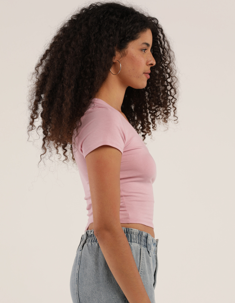 BOZZOLO V-Neck Womens Tee - PINK | Tillys