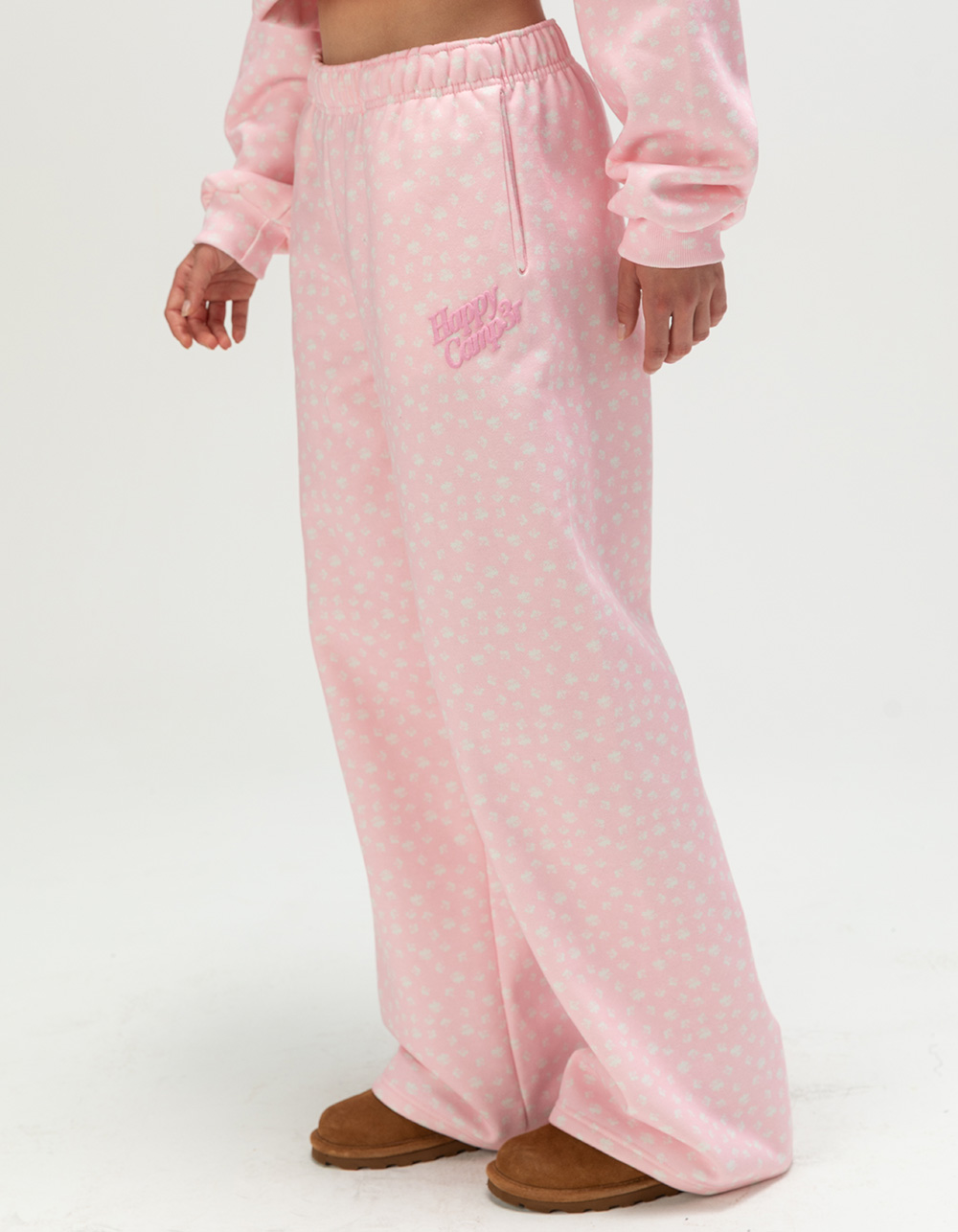 HAPPY CAMP3R Angel Bear Womens Sweatpants - BABY PINK
