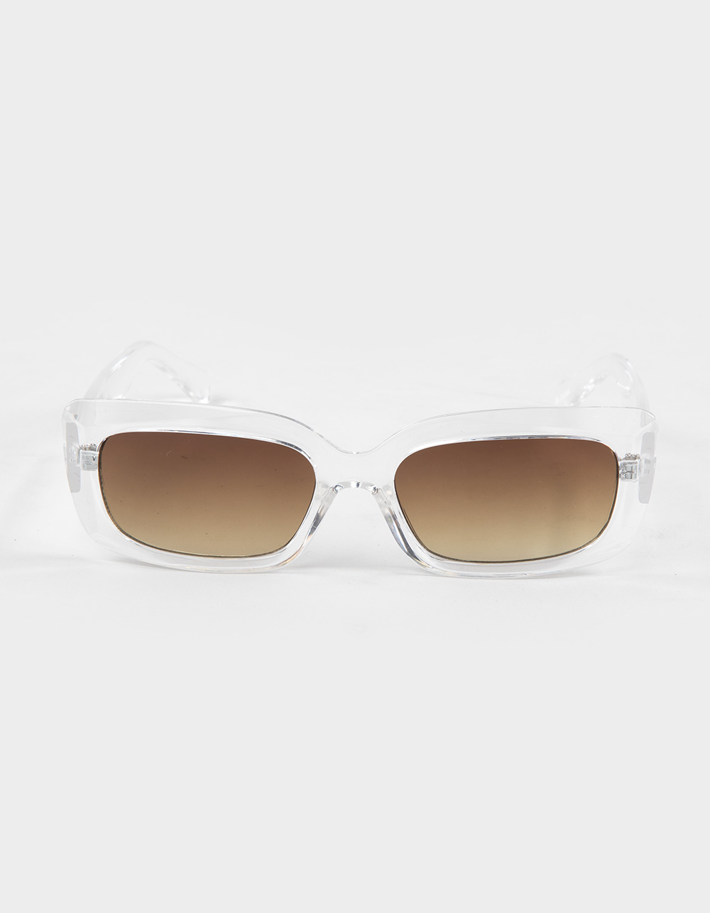 RSQ Gold Mirror Rectangle Sunglasses - CLEAR