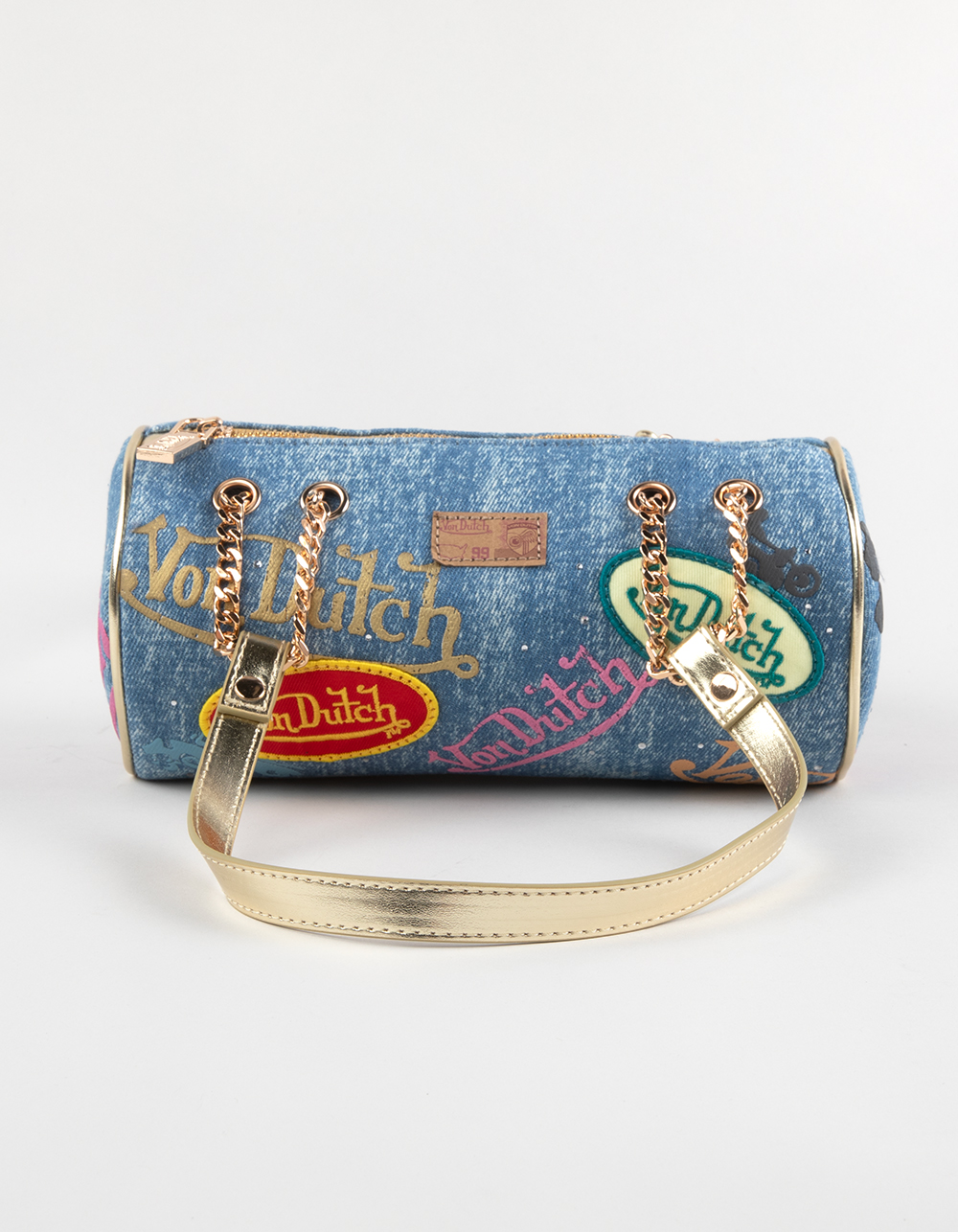 VON DUTCH Barrel Shoulder Bag - DENIM