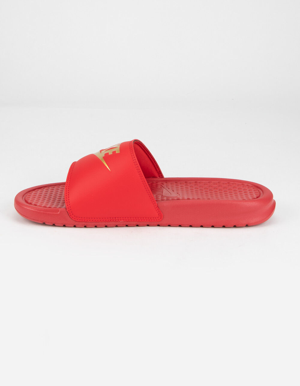 NIKE Benassi JDI Mens Red Slide Sandals image number 2