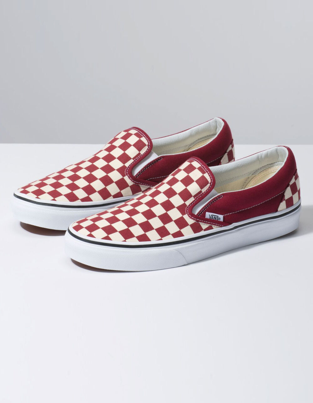 VANS Checkerboard Classic Slip-On Rumba Red & True White Shoes - RUMBA ...