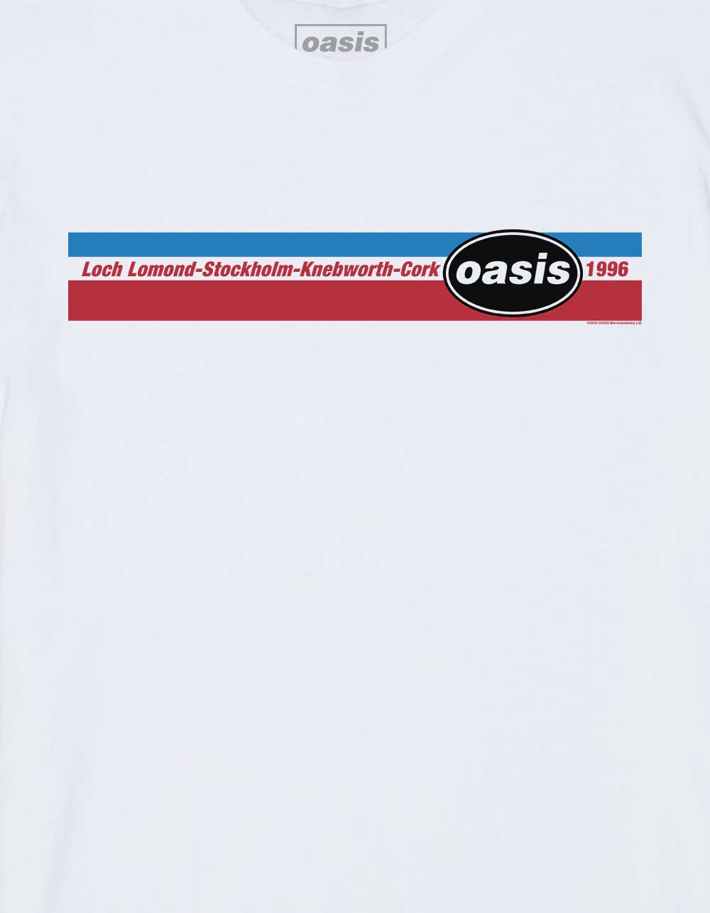 OASIS 1996 Stripes Unisex Tee - WHITE