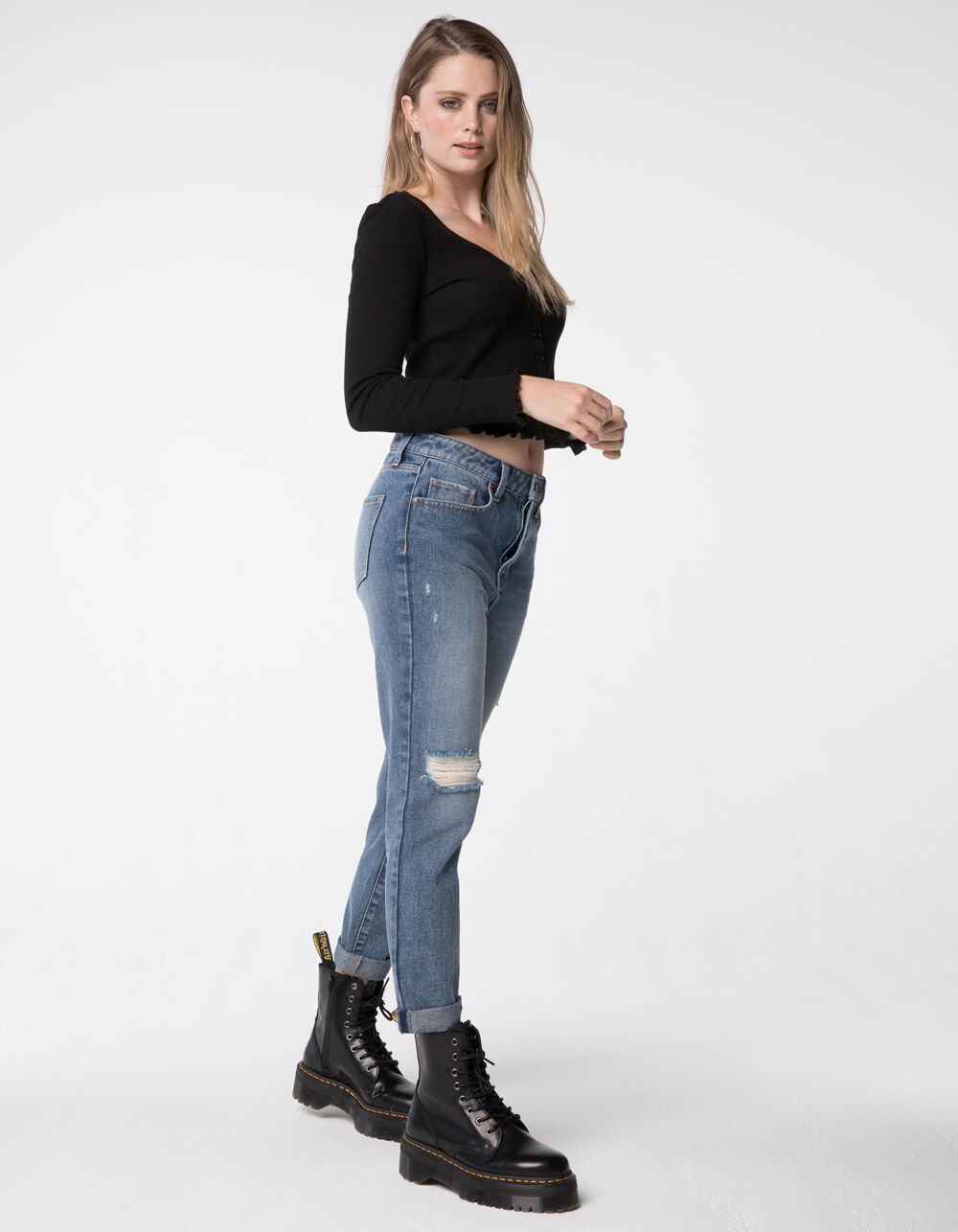 RSQ Medium Wash Womens Boyfriend Jeans - MEDIUM WASH | Tillys