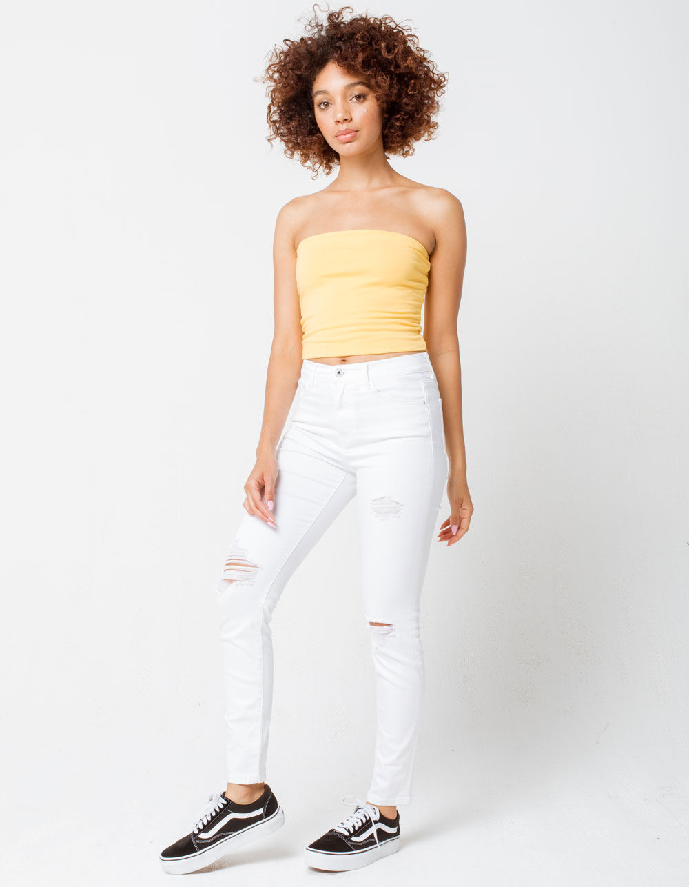 bright yellow tube top