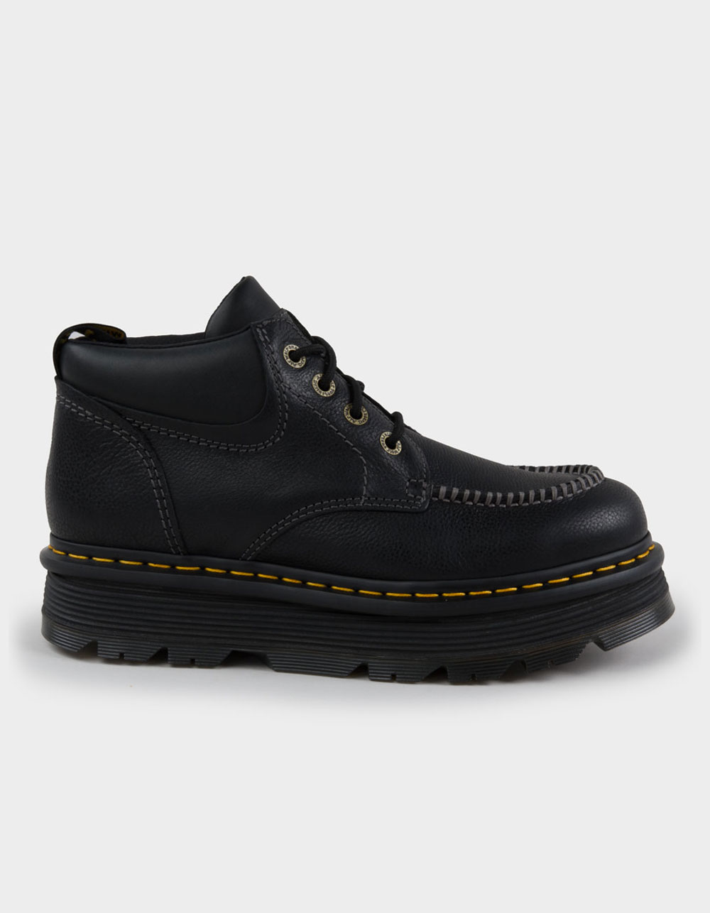 DR. MARTENS Zebzag 4-Eye Mens Leather Boots - BLACK