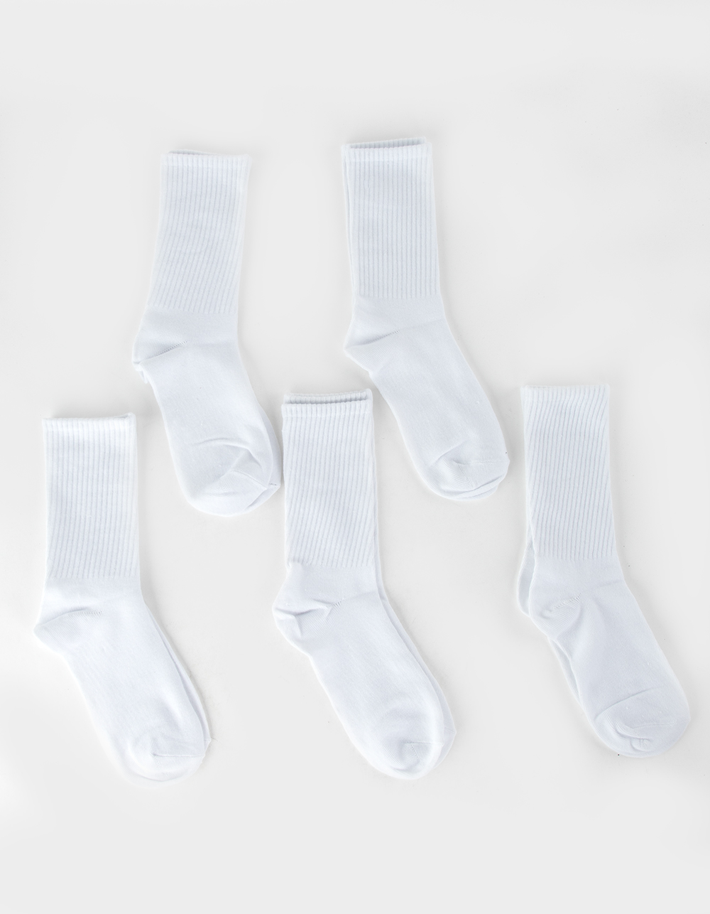 FULL TILT 5 Pack Womens Crew Socks WHITE Tillys