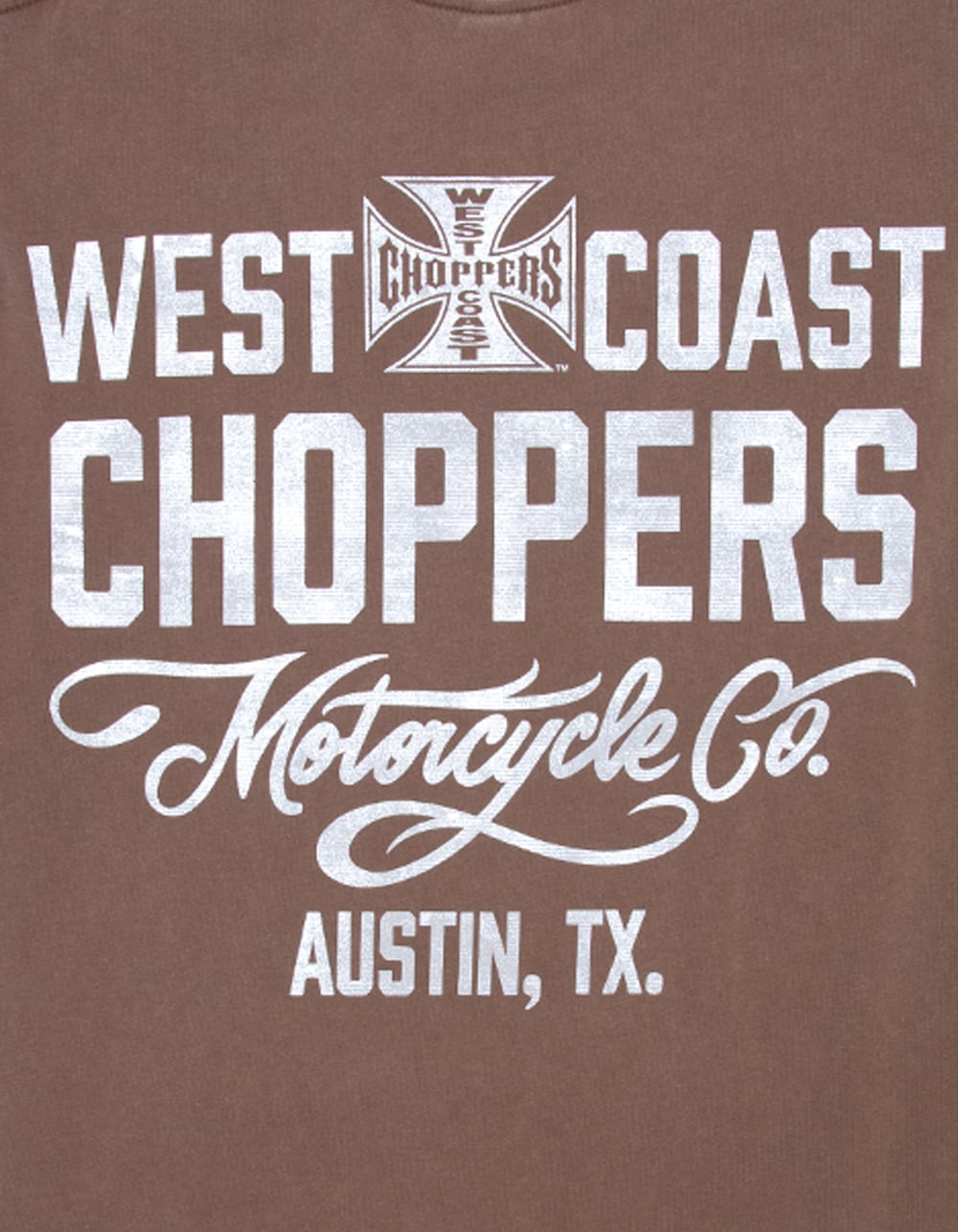 WEST COAST CHOPPERS Full Throttle Mens Boxy Tee - BROWN