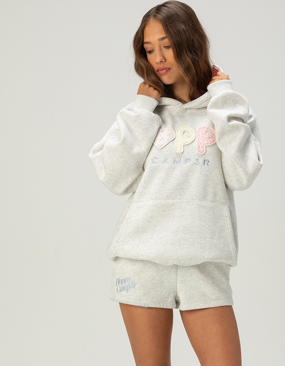 Happy CAMP3R State Of Mind Ellie Womens Shorts - HEATHER GRAY