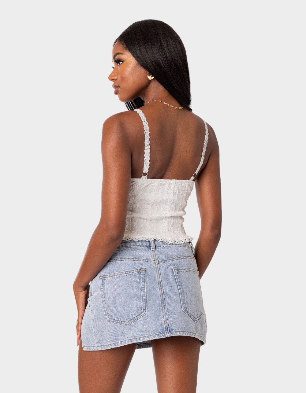 EDIKTED Lacey Knit Womens Tank Top - WHITE | Tillys