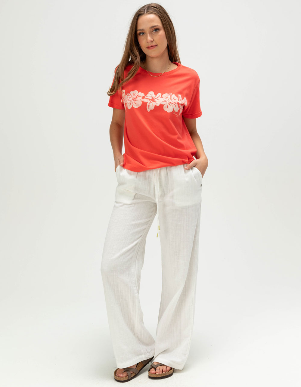 ROXY Sun For All Womens Boyfriend Tee - RED