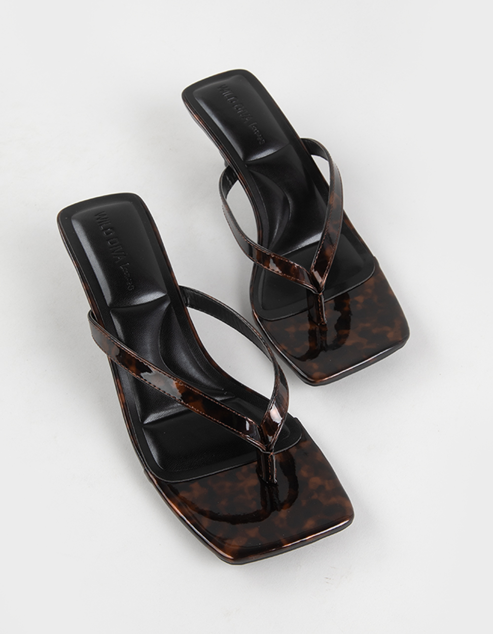 WILD DIVA Able Womens Kitten Heel Sandals - TORTOISE