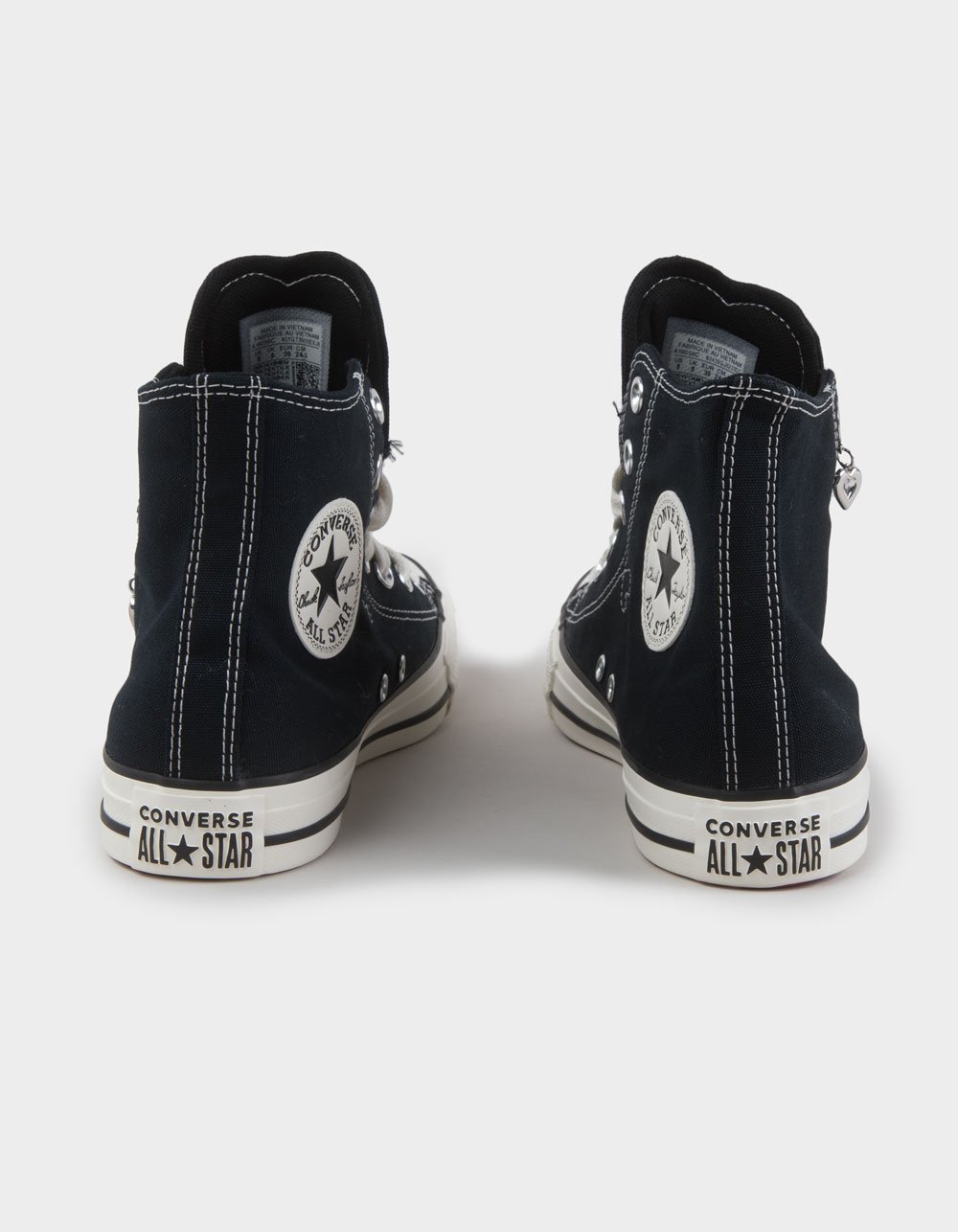 CONVERSE Chuck Taylor All Star Hearts Womens High Top Shoes - BLACK
