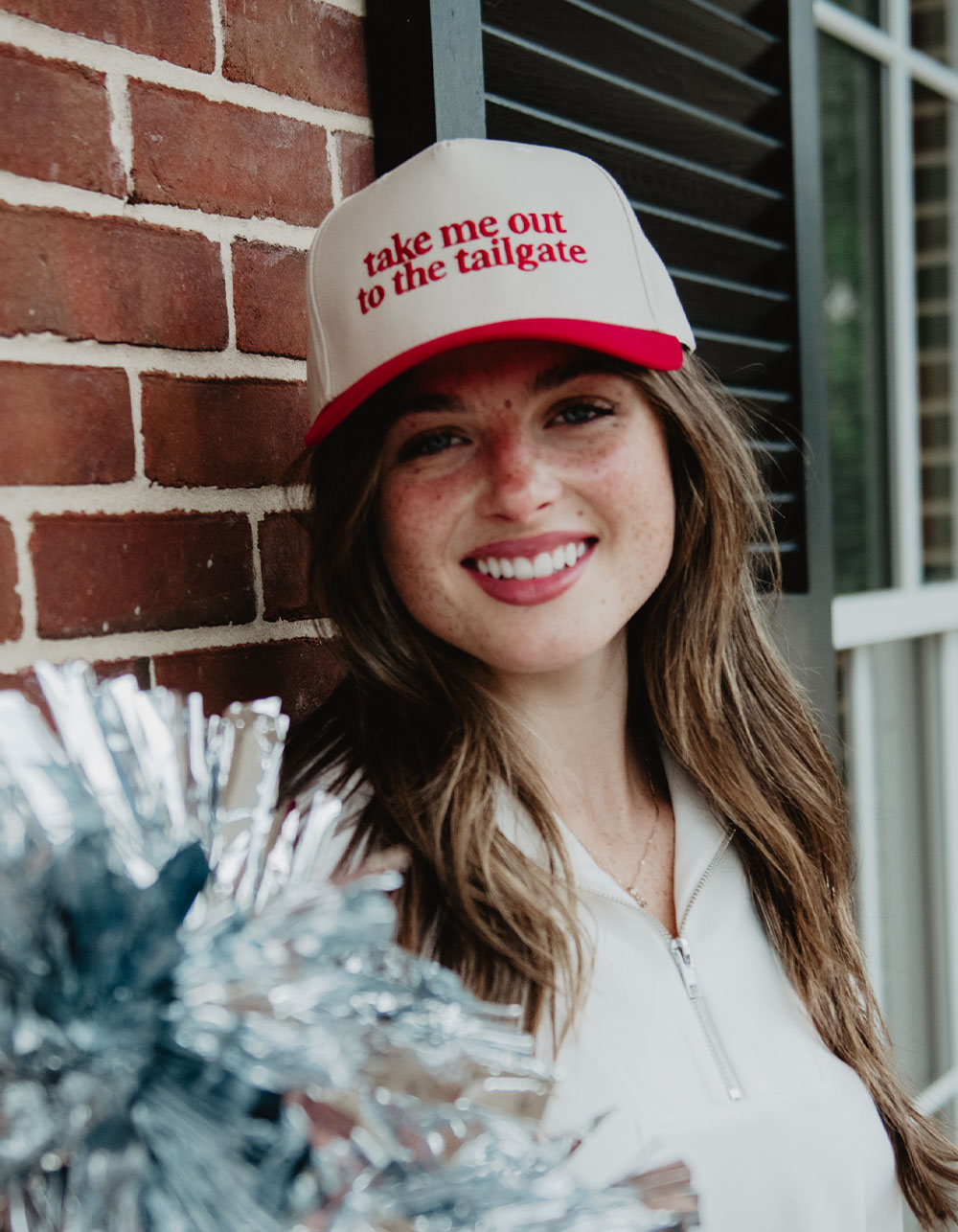 KATYDID Take Me Out To The Tailgate Two-Toned Hat - RED