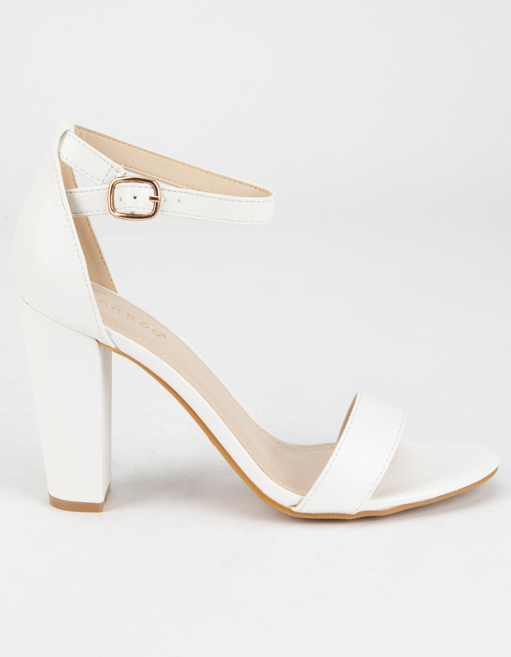 BAMBOO Ankle Strap Womens White Heels - WHITE | Tillys
