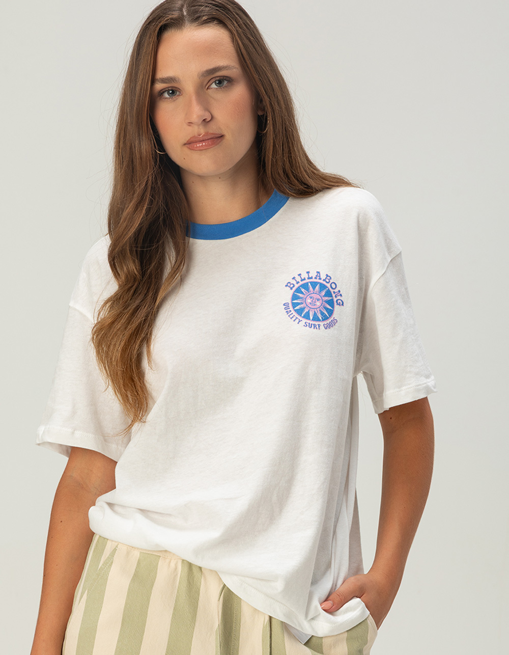 BILLABONG Sun Echoes Womens Boyfriend Tee - WHITE