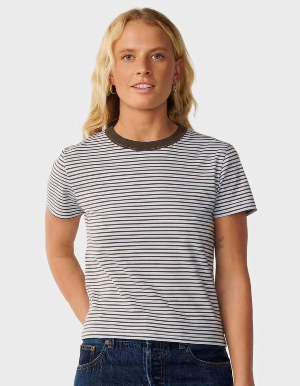 RIP CURL Stephanie Gilmore Stripe Womens Standard Tee - BLUE COMBO