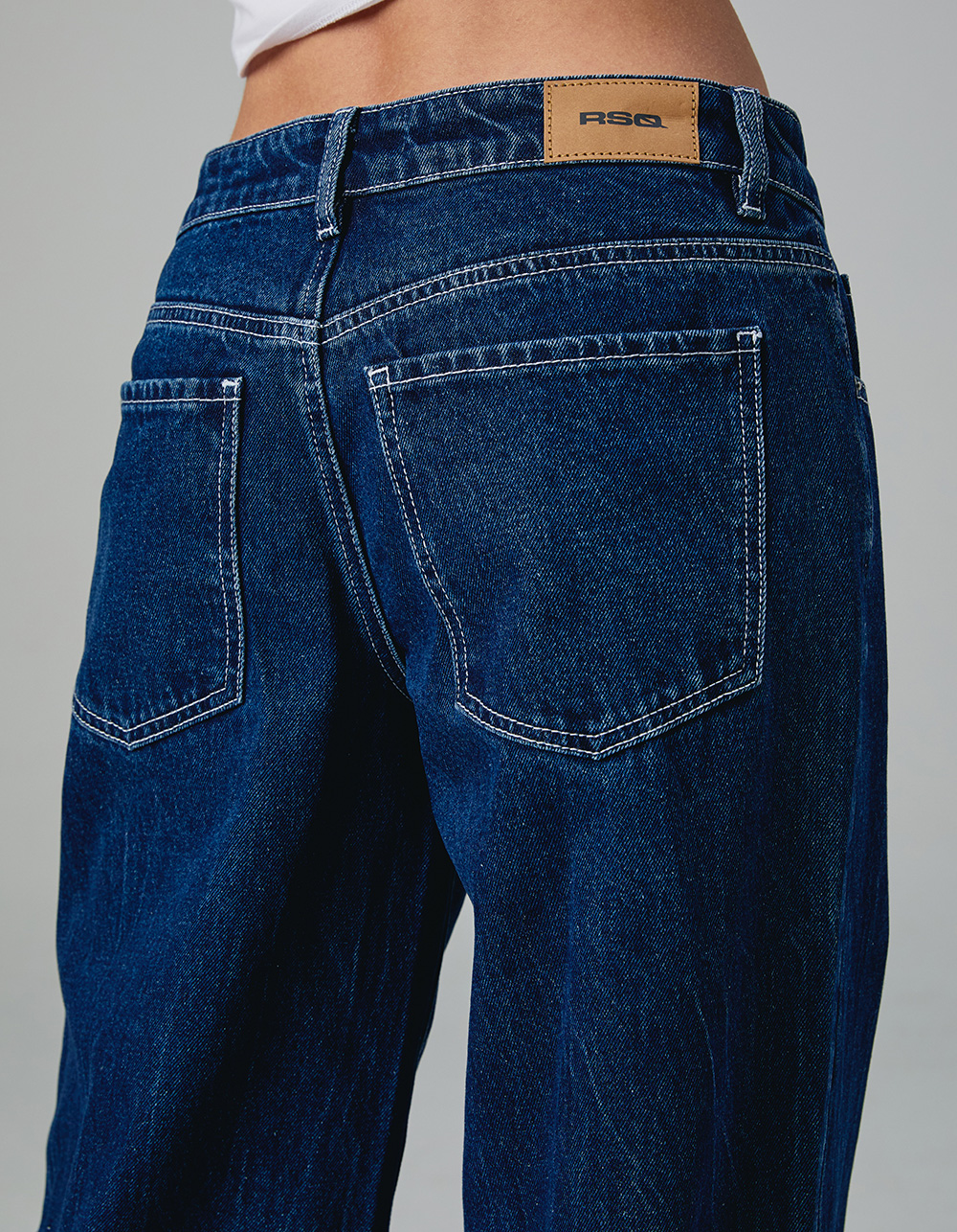 RSQ Womens Low Rise Baggy Jeans - DARK RINSE