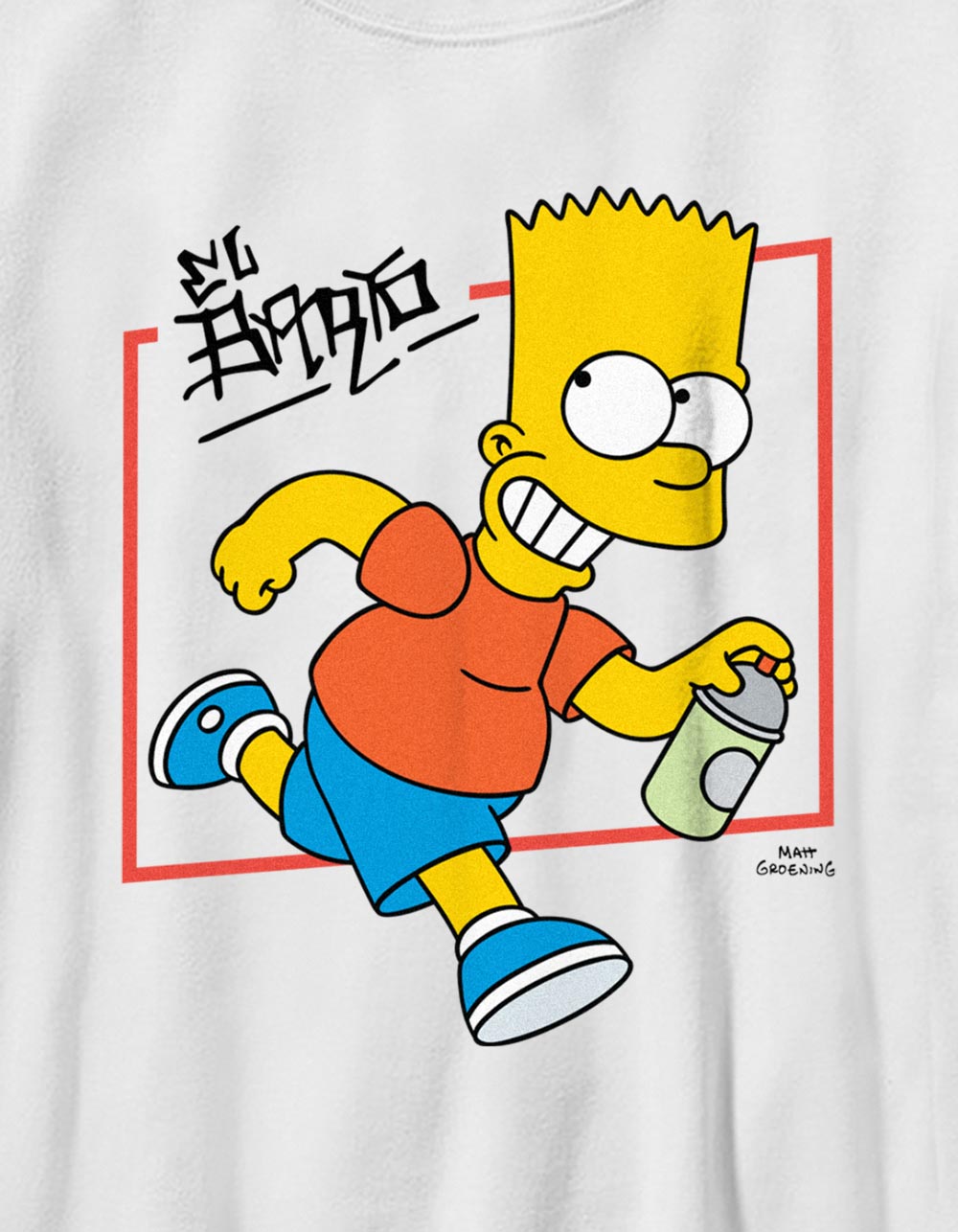 THE SIMPSONS Bart Run Unisex Kids Tee - WHITE