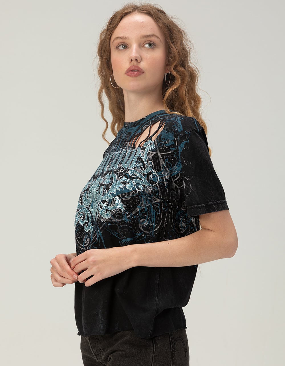 AFFLICTION Artifact Womens Tee - BLACK