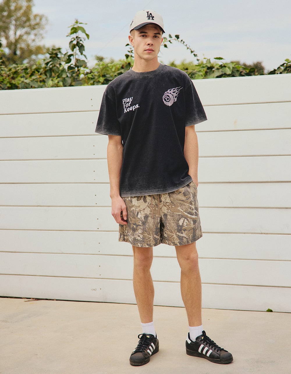 RSQ Mens Pull On Baggy Twill Shorts - CAMO