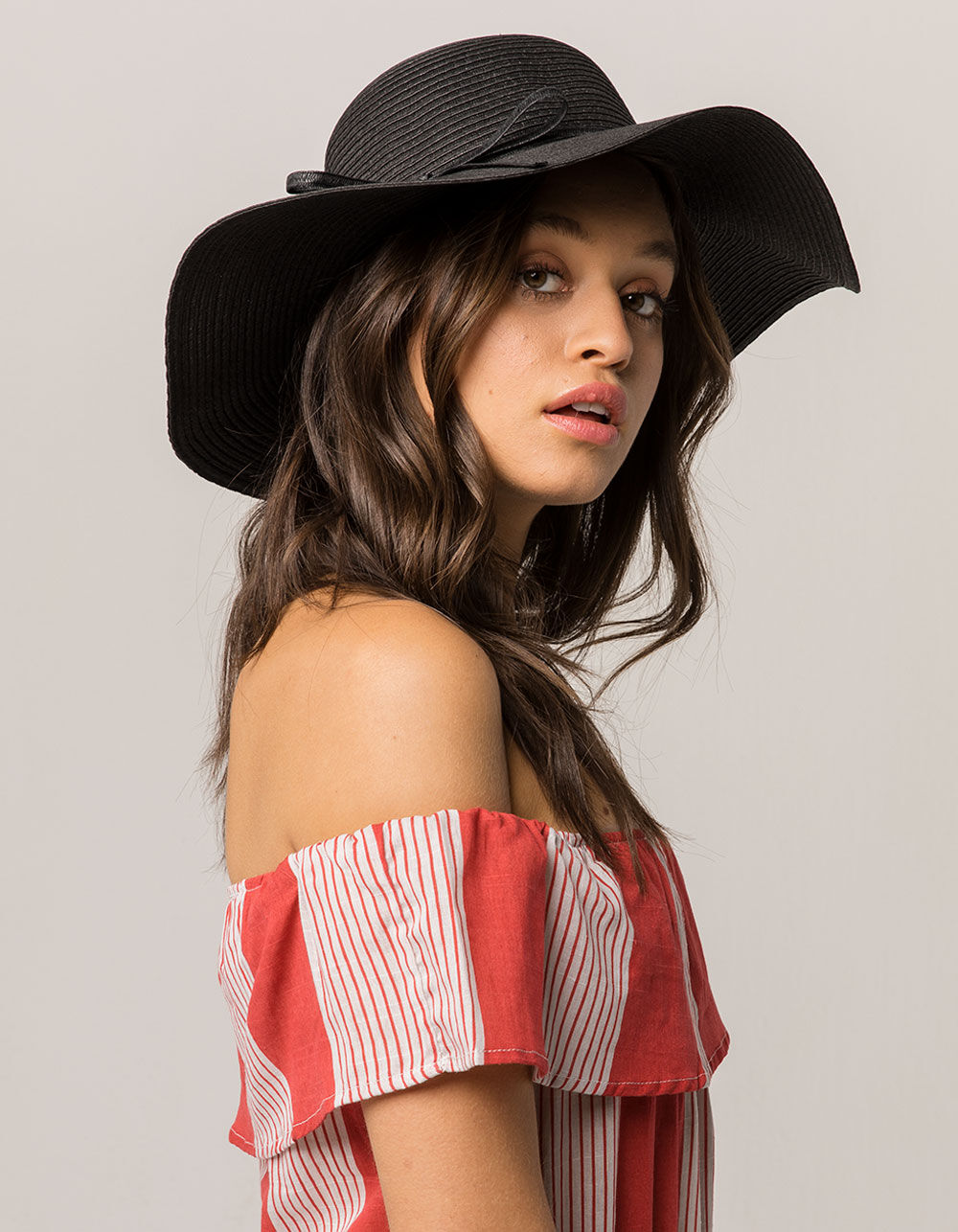 Classic Floppy Black Womens Hat image number 1