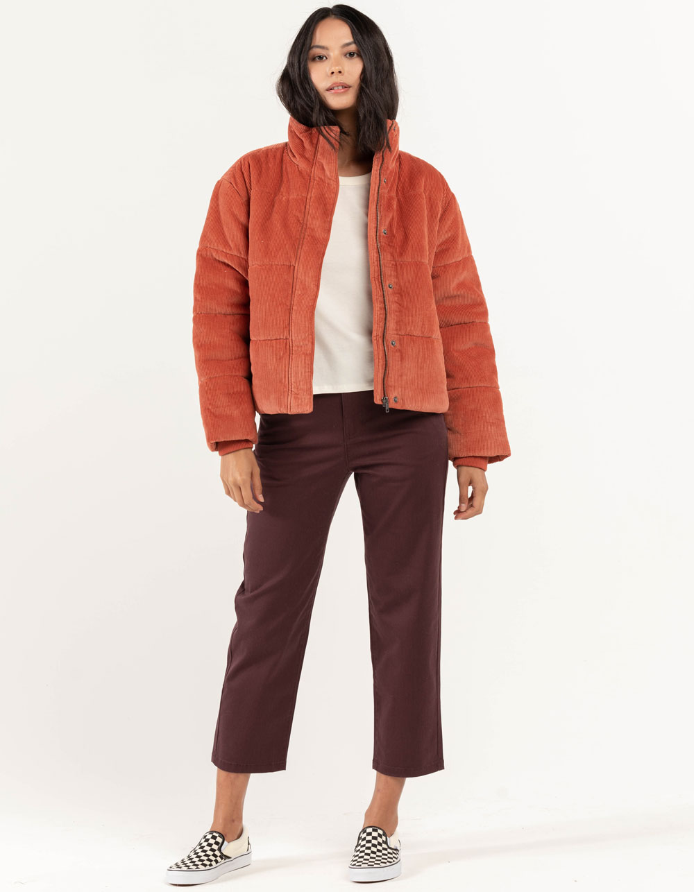 RVCA Eezeh Womens Puffer Jacket - RUST 