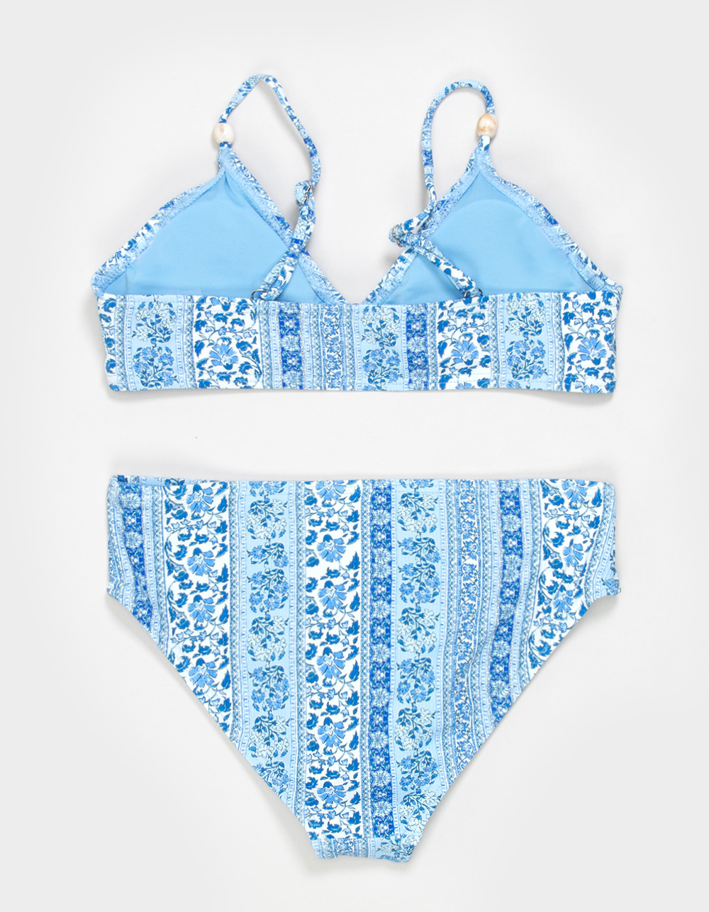 DAMSEL Ring Girls Bralette Bikini Set - BLUE COMBO