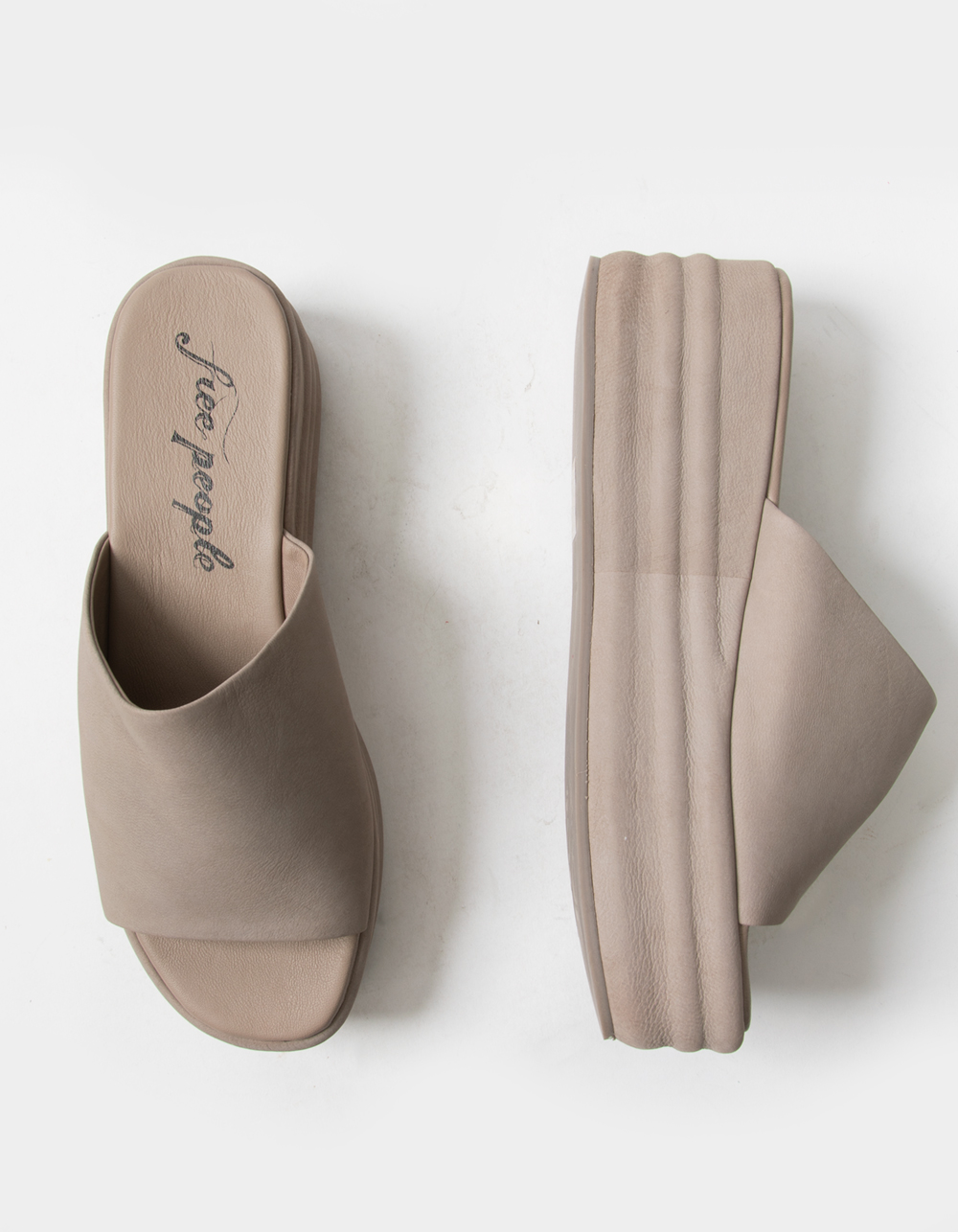 Free People Harbor Leather Flatform Slide Sandals | Dillard's
