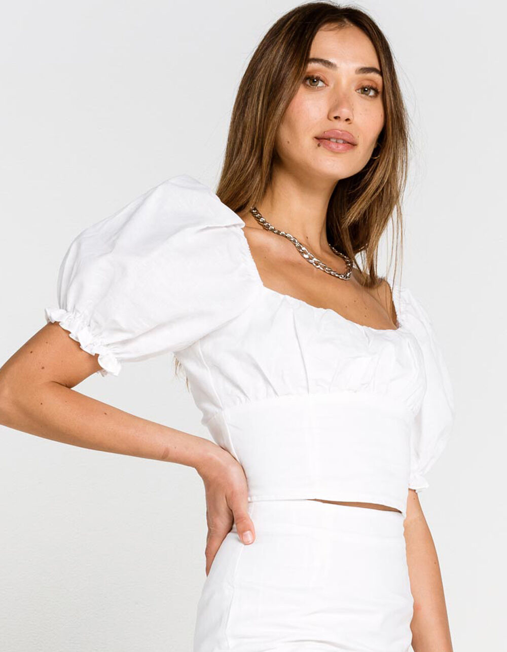 CHARLIE HOLIDAY Lottie Womens Crop Top - WHITE | Tillys