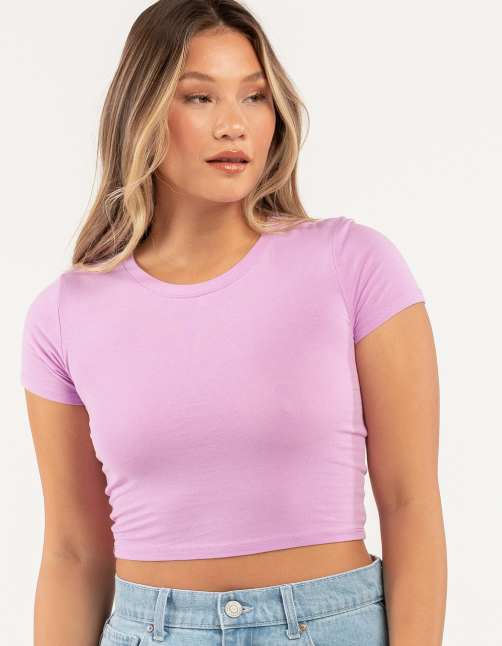 FULL TILT Essentials Womens Baby Tee LT AMETHYST Tillys