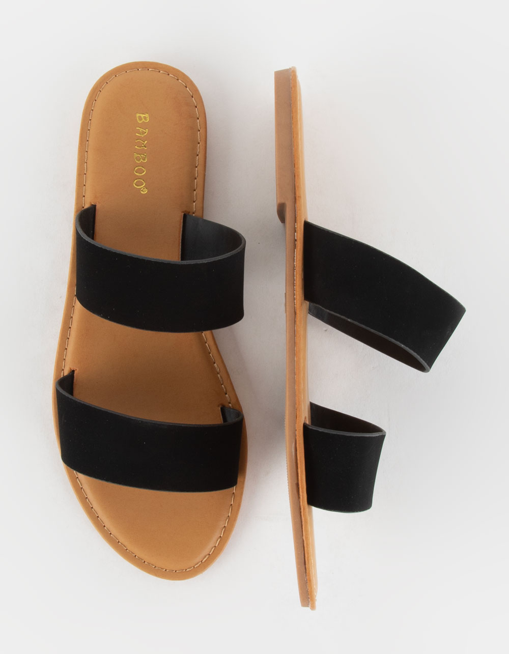 BAMBOO Double Strap Womens Sandals - BLACK | Tillys