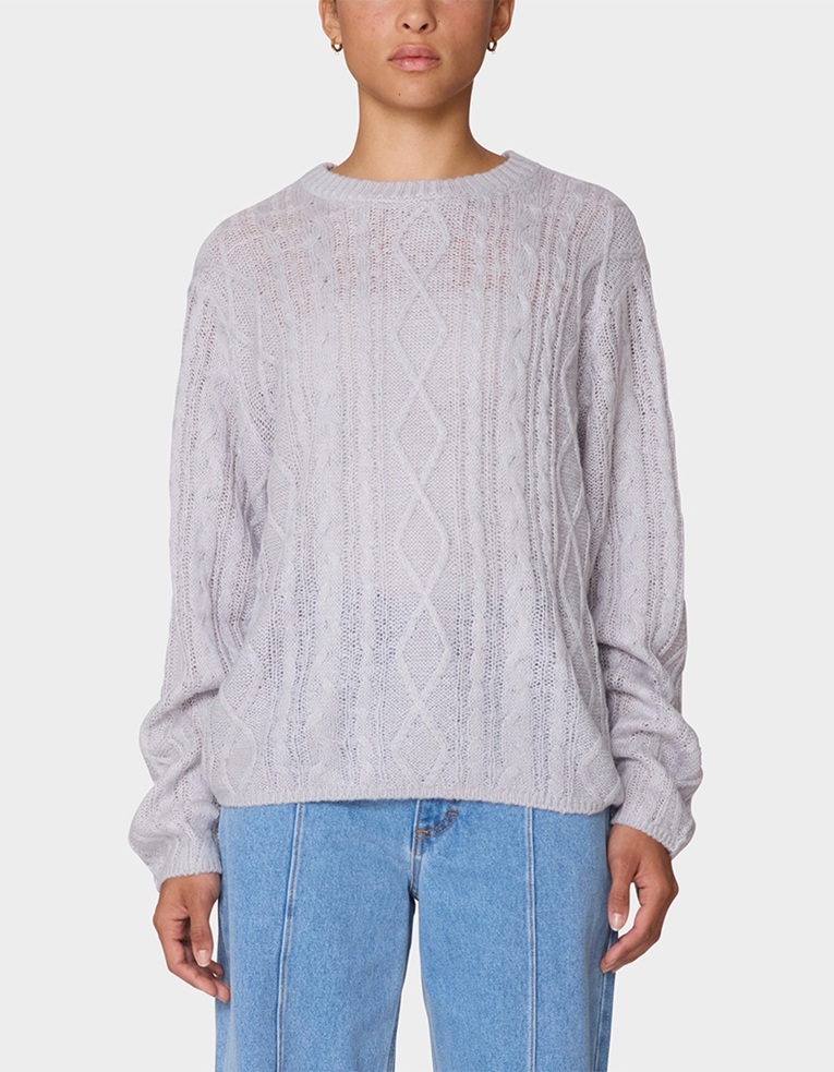 OBEY Isabella Loose Cable Womens Sweater