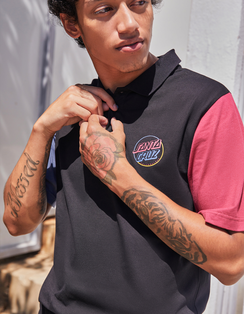 SANTA CRUZ Opus In Color Mens Polo Shirt - BLACK | Tillys