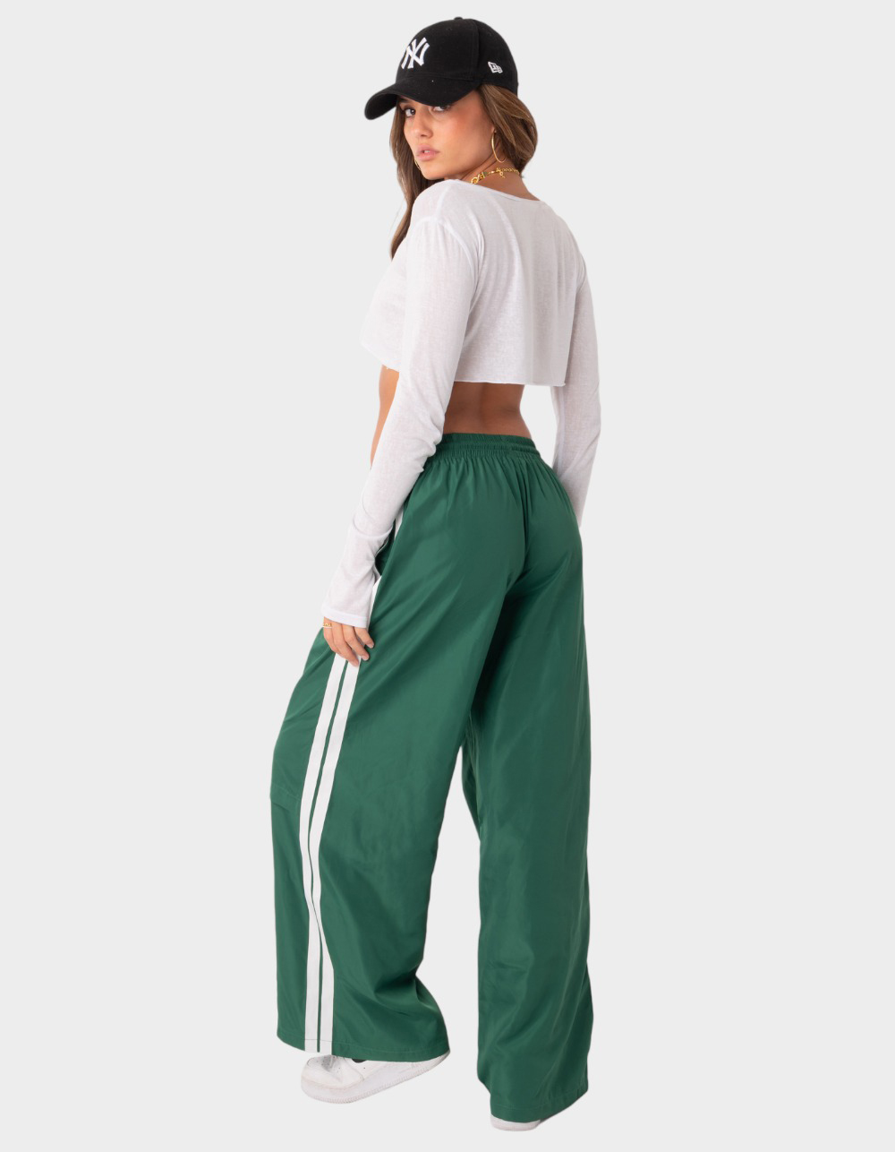Geifa Striped Women Green Track Pants - Buy Geifa Striped Women
