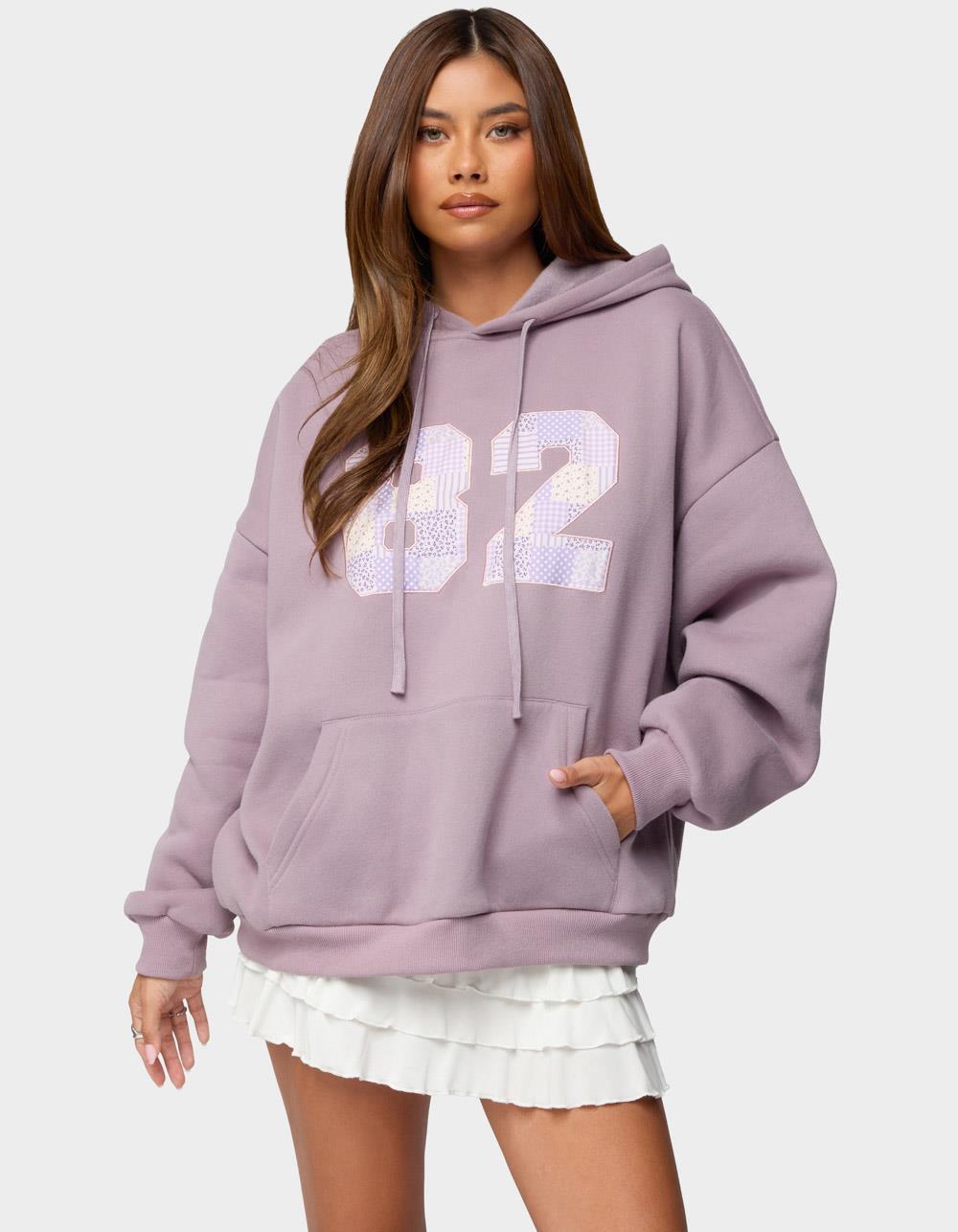 EDIKTED 82 Oversized Hoodie - PURPLE