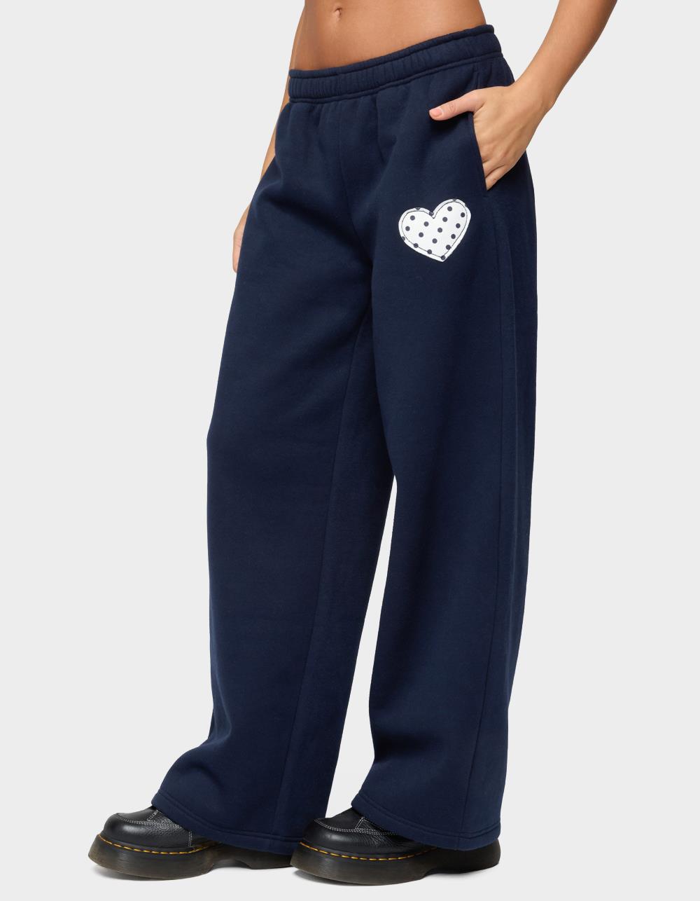 EDIKTED I Heart London Sweatpants - NAVY