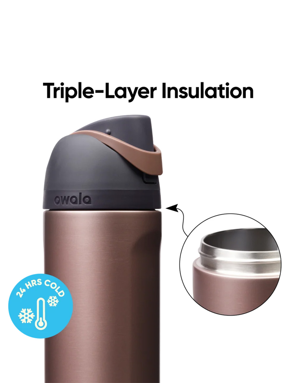 OWALA FreeSip® 24 oz Water Bottle - DESERT SMOKE