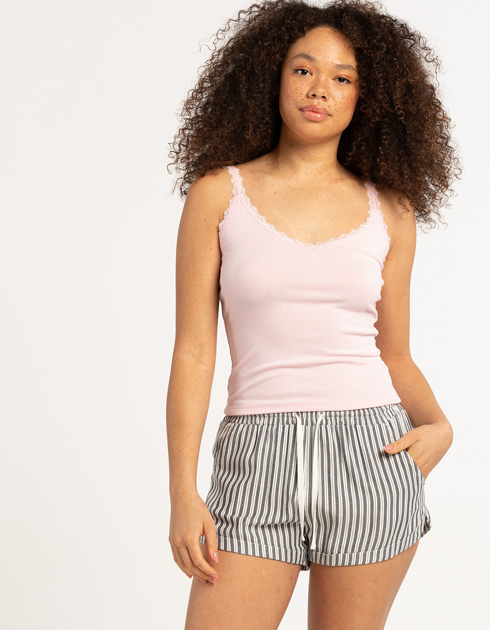 BILLABONG Road Trippin Womens Elastic Waist Shorts BLK/WHT Tillys