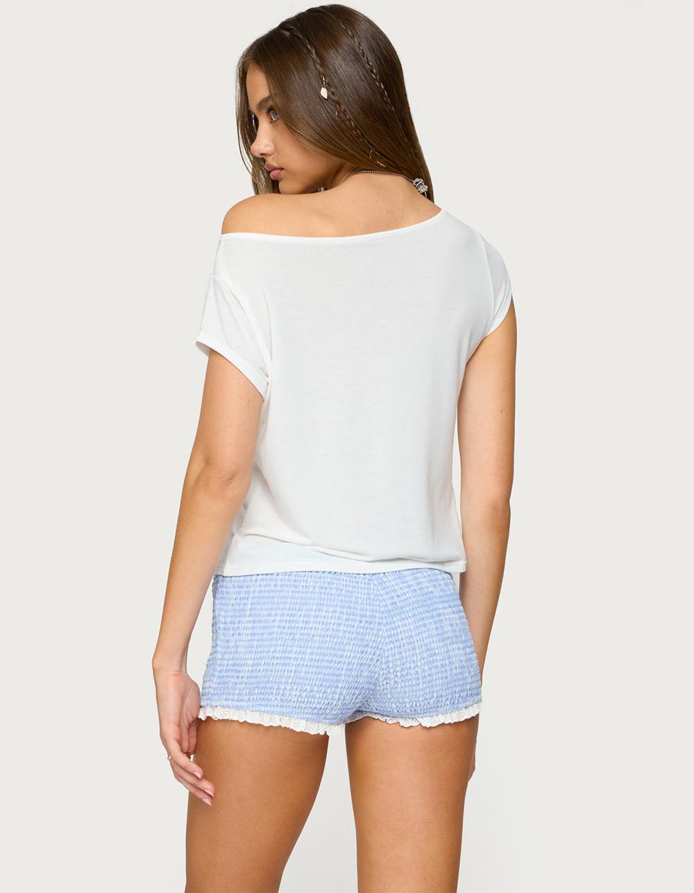 EDIKTED Anabella Off Shoulder Top - WHITE