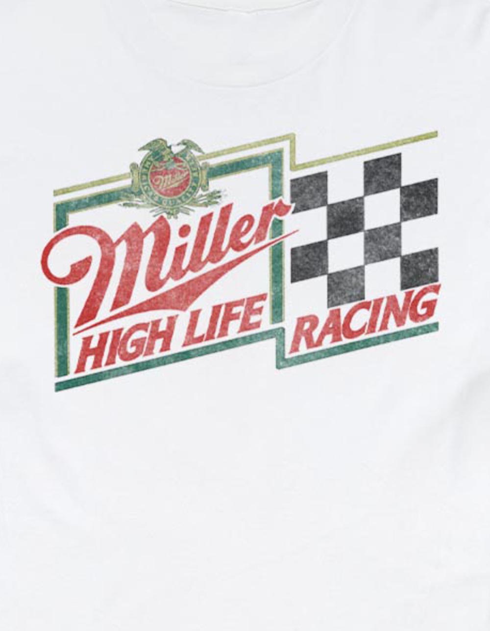 MILLER HIGH LIFE Racing Checkers Unisex Tee - WHITE