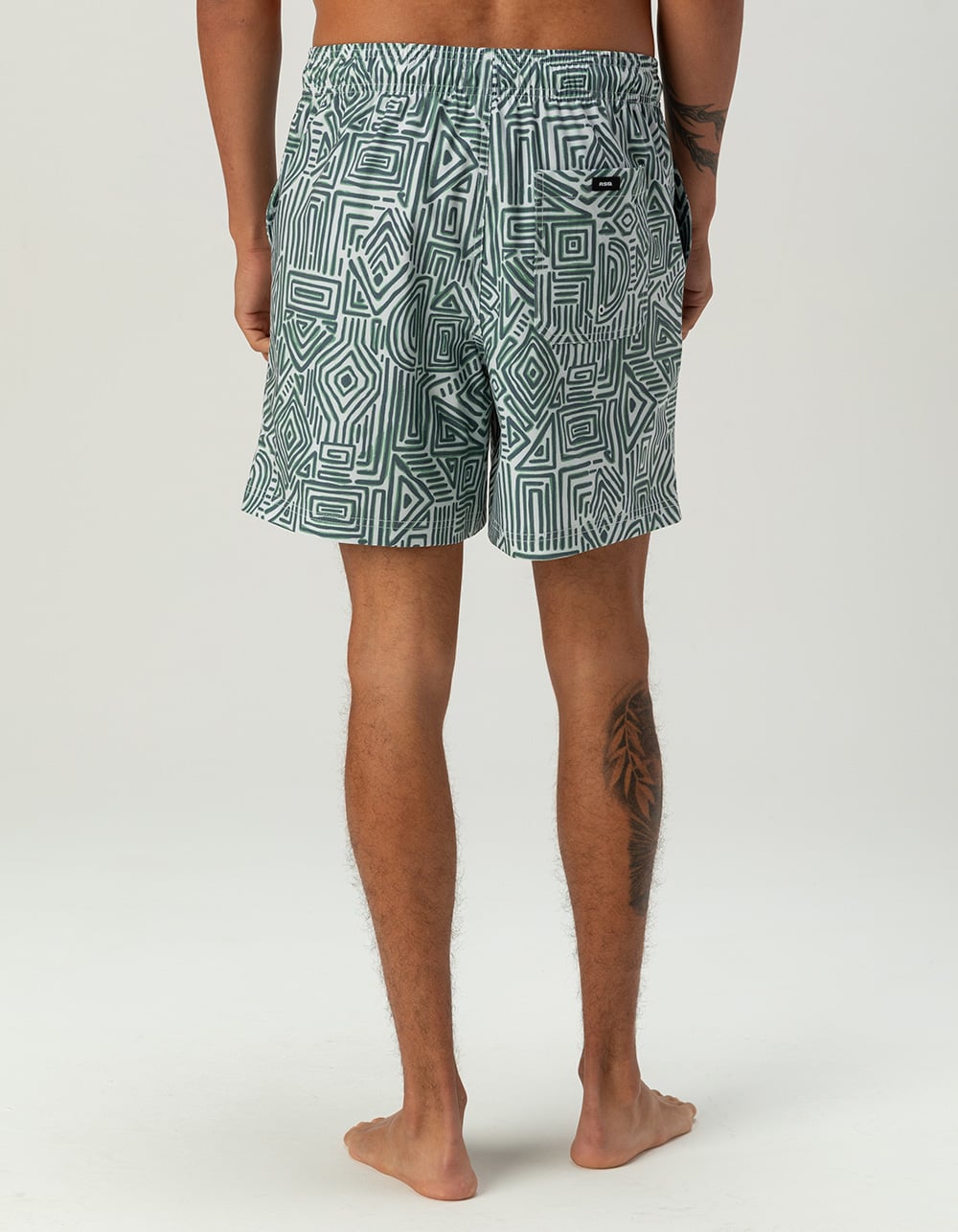 RSQ Mens 6.5" Swim Trunks - GREEN COMBO