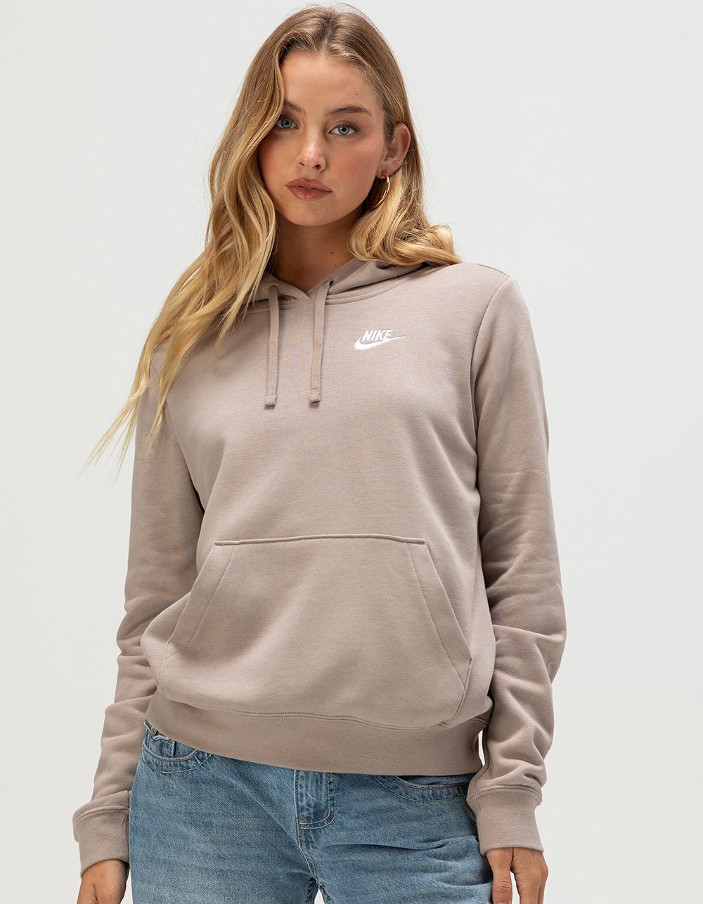 NIKE Sportswear Club Fleece Womens Hoodie - STONE