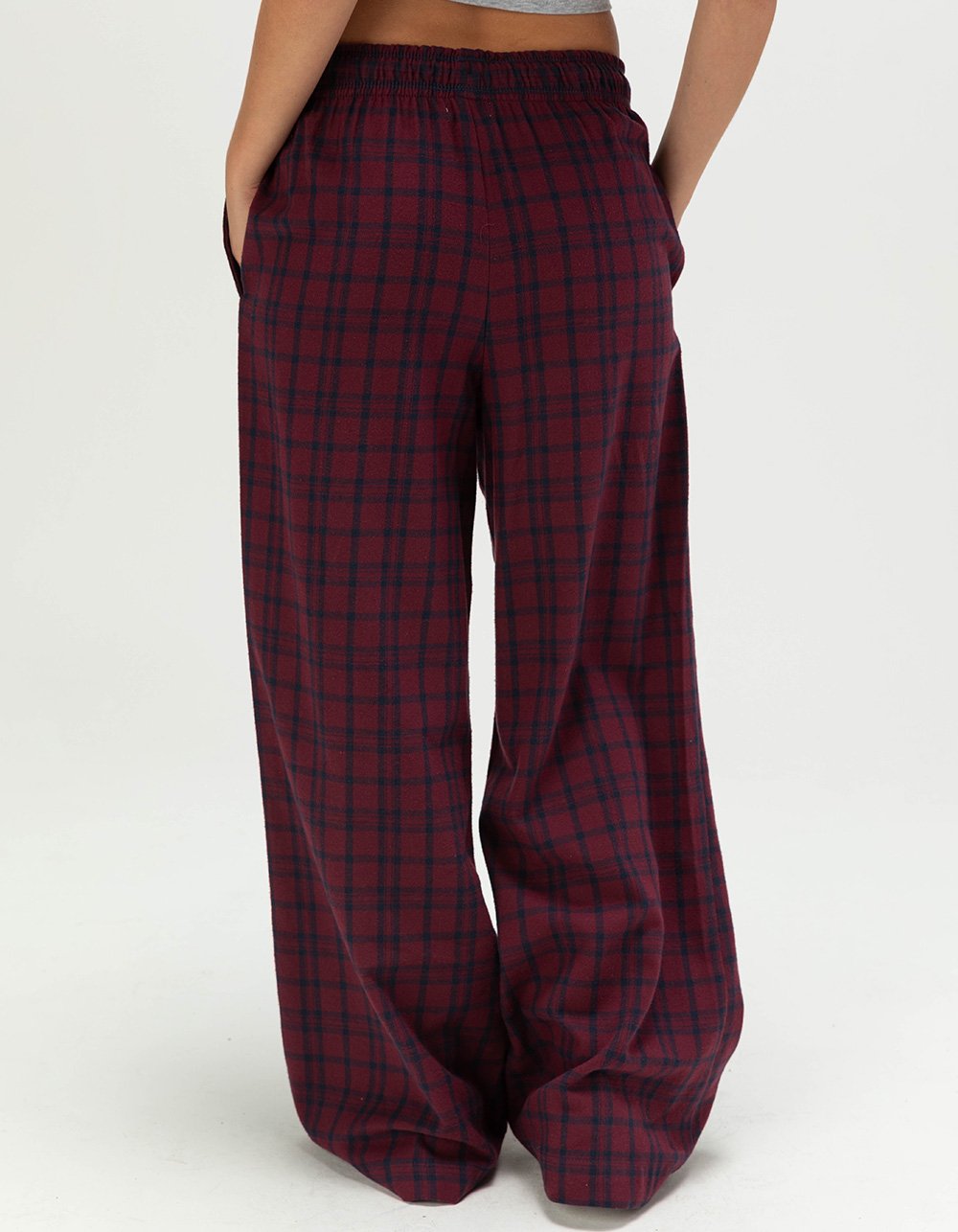 FULL TILT Womens Pajama Pants - BURGUNDY COMBO
