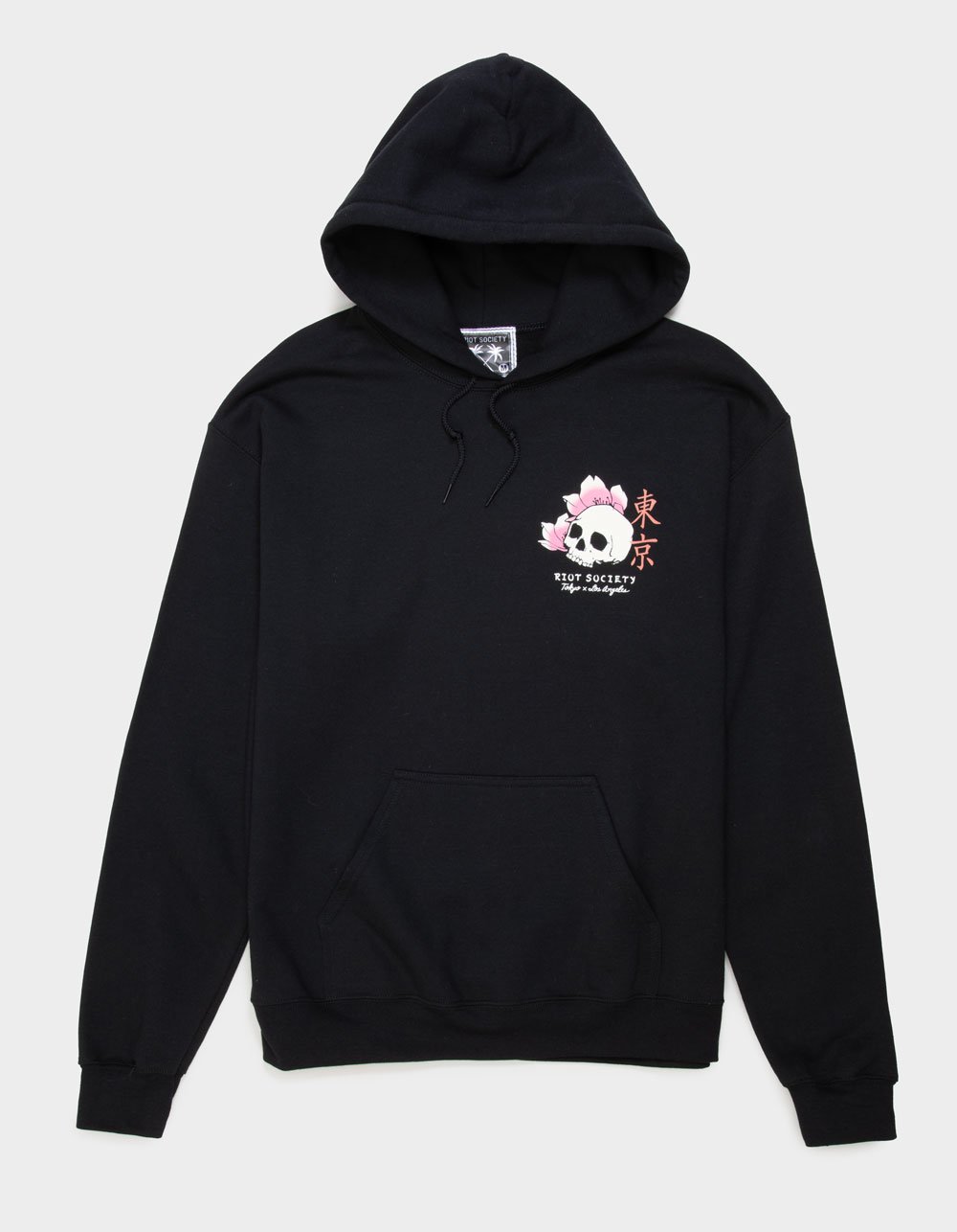 RIOT SOCIETY Koi Blossom Mens Hoodie - BLACK