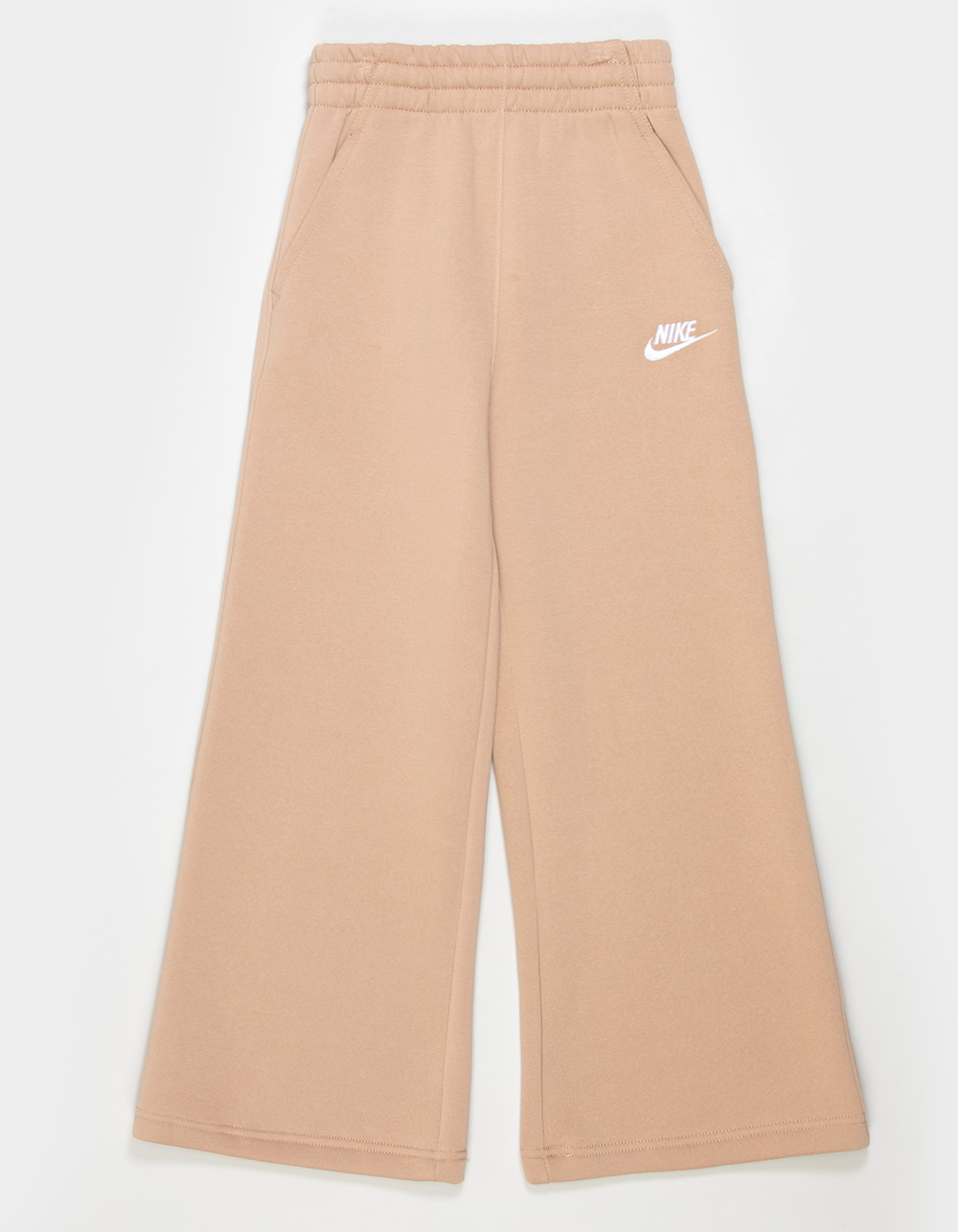 NIKE Sportswear Club Girls Wide Leg Fleece Pants - MOCHA
